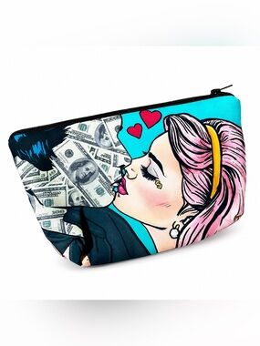 Funny “I Love Him for His Money” Makeup Bag | Cosmetic Pouch | Cash Stash Bag